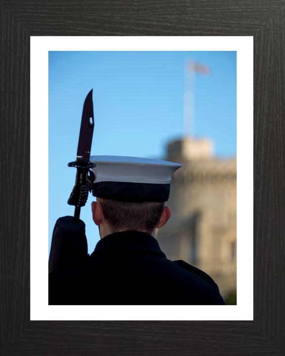 Sailors Guarding Windsor Castle Photo Print - Royal Navy Hampshire Prints 10 x 8 Black Frame Yes