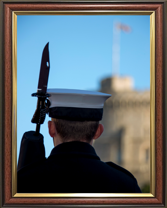 Sailors Guarding Windsor Castle Photo Print - Royal Navy Hampshire Prints 10 x 8 Classic Frame No