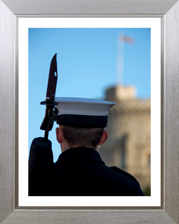 Sailors Guarding Windsor Castle Photo Print - Royal Navy Hampshire Prints 10 x 8 Silver Frame Yes