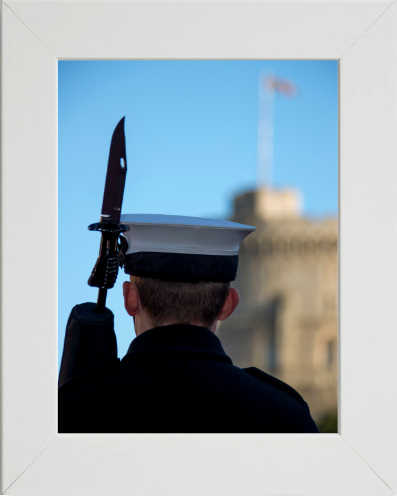 Sailors Guarding Windsor Castle Photo Print - Royal Navy Hampshire Prints 10 x 8 White Frame No