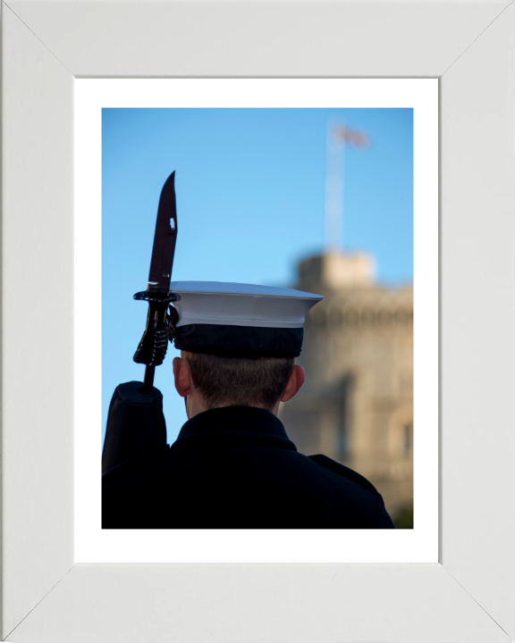 Sailors Guarding Windsor Castle Photo Print - Royal Navy Hampshire Prints 10 x 8 White Frame Yes