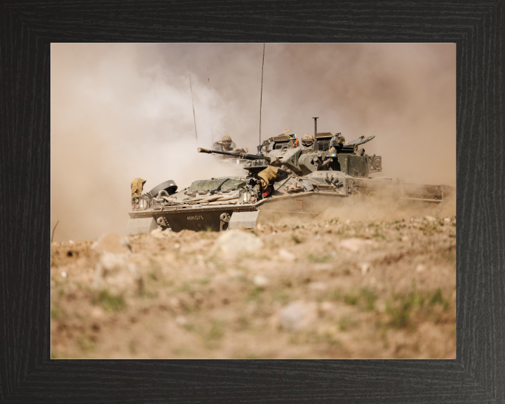 Warrior Infantry Fighting Vehicle Photo Print - British Army Vehicle Hampshire Prints 10 x 8 Black Frame No