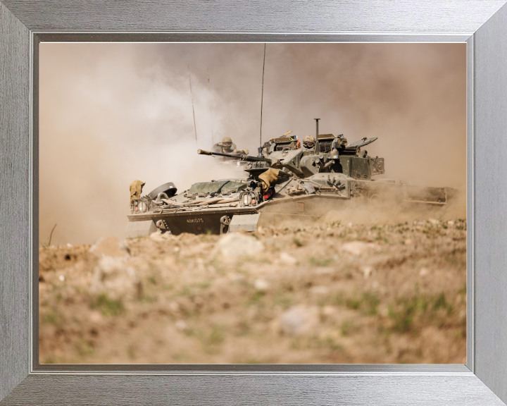 Warrior Infantry Fighting Vehicle Photo Print - British Army Vehicle Hampshire Prints 10 x 8 Silver Frame No