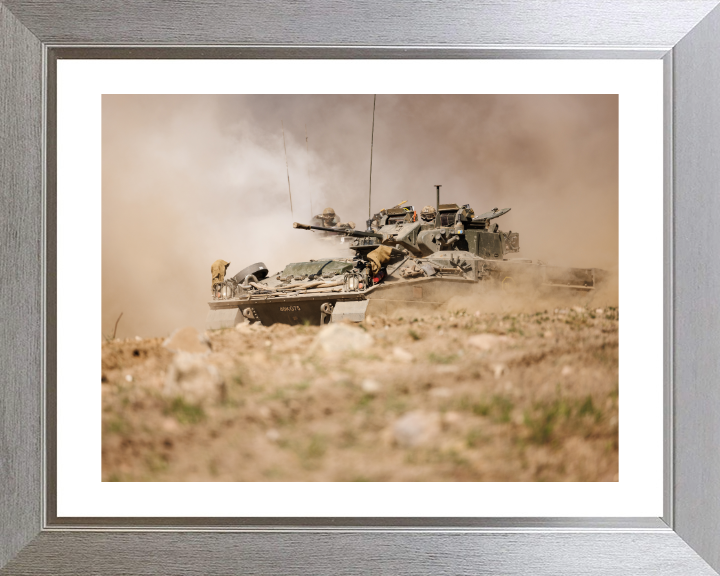 Warrior Infantry Fighting Vehicle Photo Print - British Army Vehicle Hampshire Prints 10 x 8 Silver Frame Yes