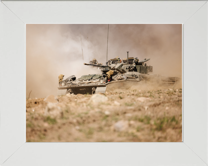 Warrior Infantry Fighting Vehicle Photo Print - British Army Vehicle Hampshire Prints 10 x 8 White Frame No