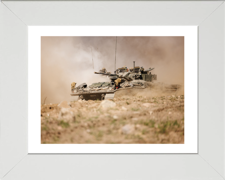 Warrior Infantry Fighting Vehicle Photo Print - British Army Vehicle Hampshire Prints 10 x 8 White Frame Yes