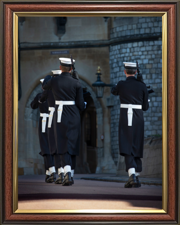 Sailor Guard Marching at Windsor Castle Photo Print - Royal Navy Hampshire Prints 10 x 8 Classic Frame No
