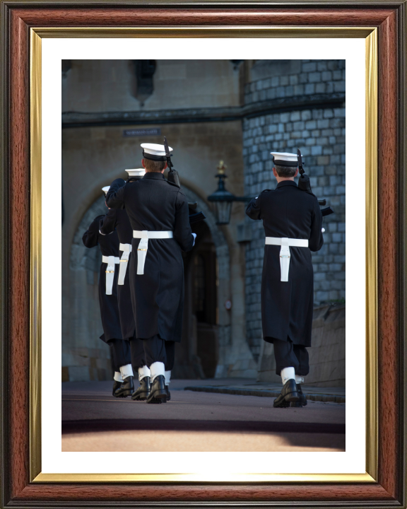 Sailor Guard Marching at Windsor Castle Photo Print - Royal Navy Hampshire Prints 10 x 8 Classic Frame Yes