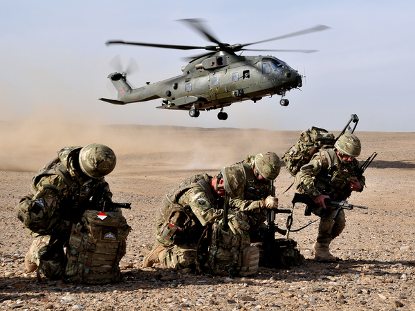 RAF Regiment II Squadron Merlin Pick-Up Helmand January 2012