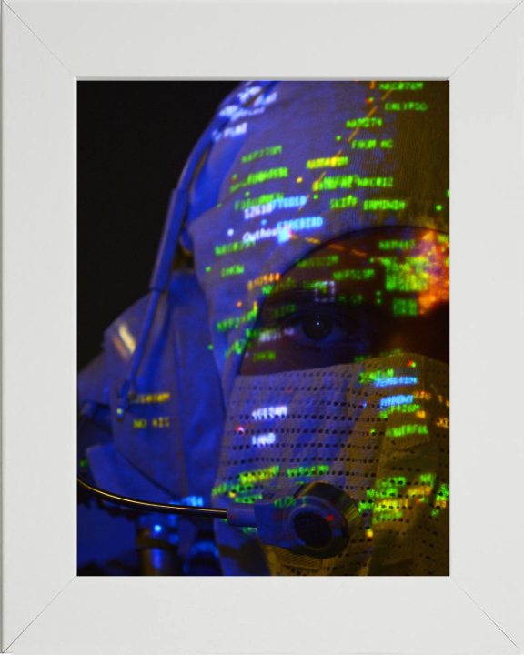 Radar operator Portrait Photo Print - Royal Navy Hampshire Prints 10 x 8 White Frame No