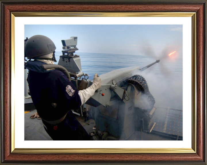 Gunner Firing a 20mm weapon Photo Print - Royal Navy Hampshire Prints 10 x 8 Classic Frame Yes