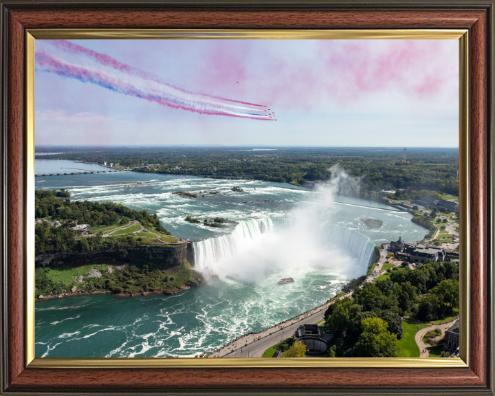 Red Arrows over Niagra Falls Photo Print - Royal Air Force Aircraft Hampshire Prints 10 x 8 Classic Frame No