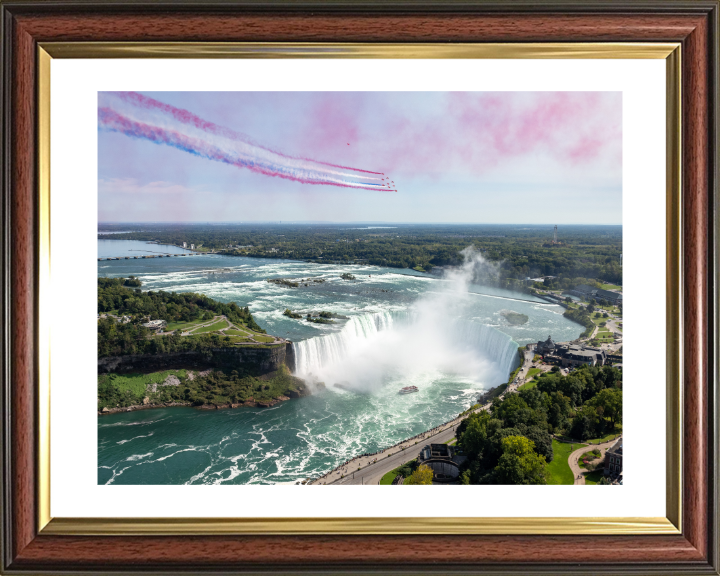 Red Arrows over Niagra Falls Photo Print - Royal Air Force Aircraft Hampshire Prints 10 x 8 Classic Frame Yes