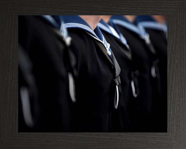 Sailors on parade Photo Print - Royal Navy Hampshire Prints 10 x 8 Black Frame No