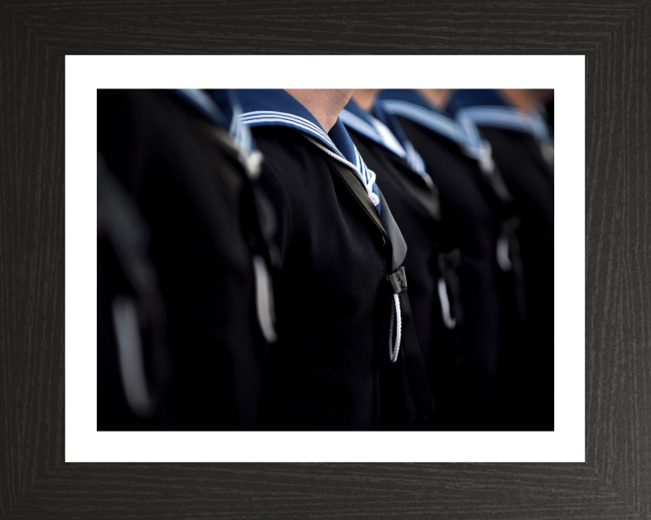 Sailors on parade Photo Print - Royal Navy Hampshire Prints 10 x 8 Black Frame Yes
