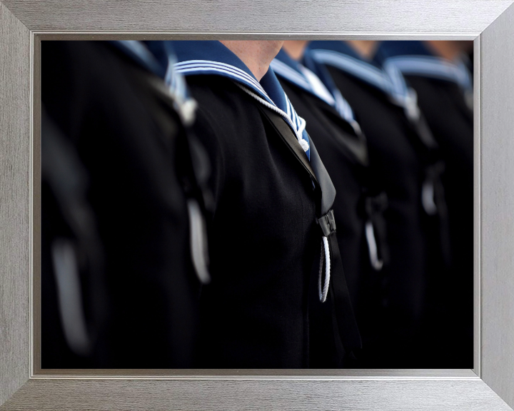 Sailors on parade Photo Print - Royal Navy Hampshire Prints 10 x 8 Silver Frame No