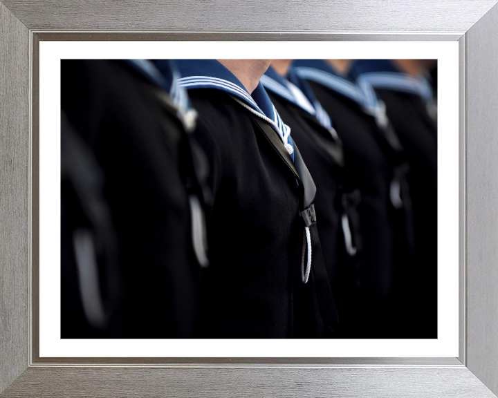 Sailors on parade Photo Print - Royal Navy Hampshire Prints 10 x 8 Silver Frame Yes