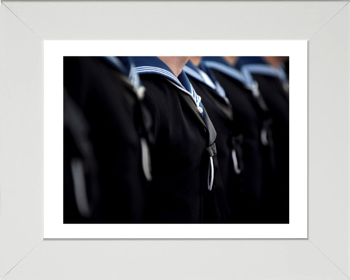 Sailors on parade Photo Print - Royal Navy Hampshire Prints 10 x 8 White Frame Yes