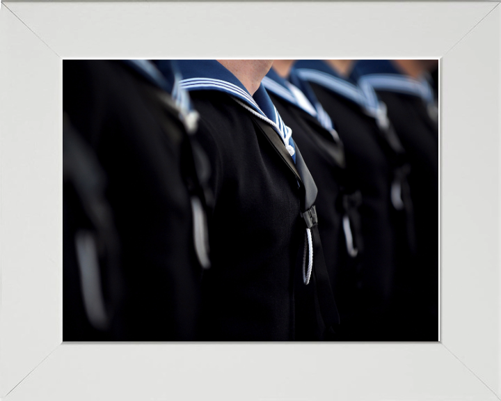 Sailors on parade Photo Print - Royal Navy Hampshire Prints 10 x 8 White Frame No