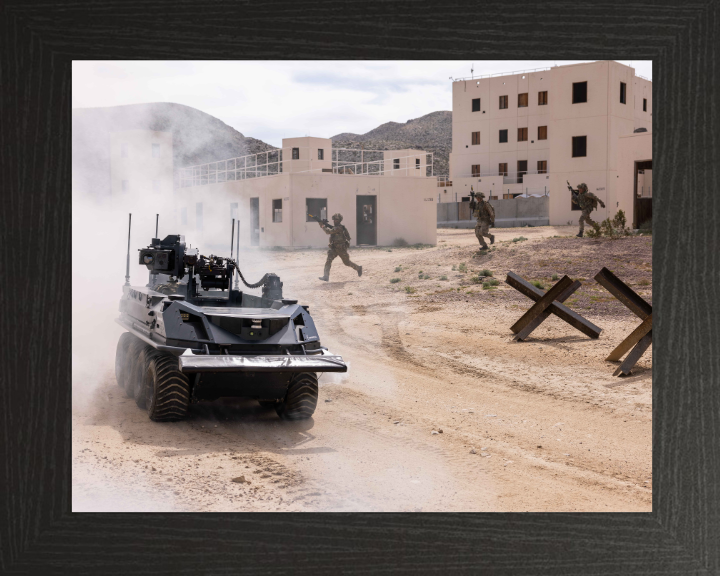 Autonomous Robotic Platoon Vehicle Photo Print - British Army Vehicle Hampshire Prints 10 x 8 Black Frame No