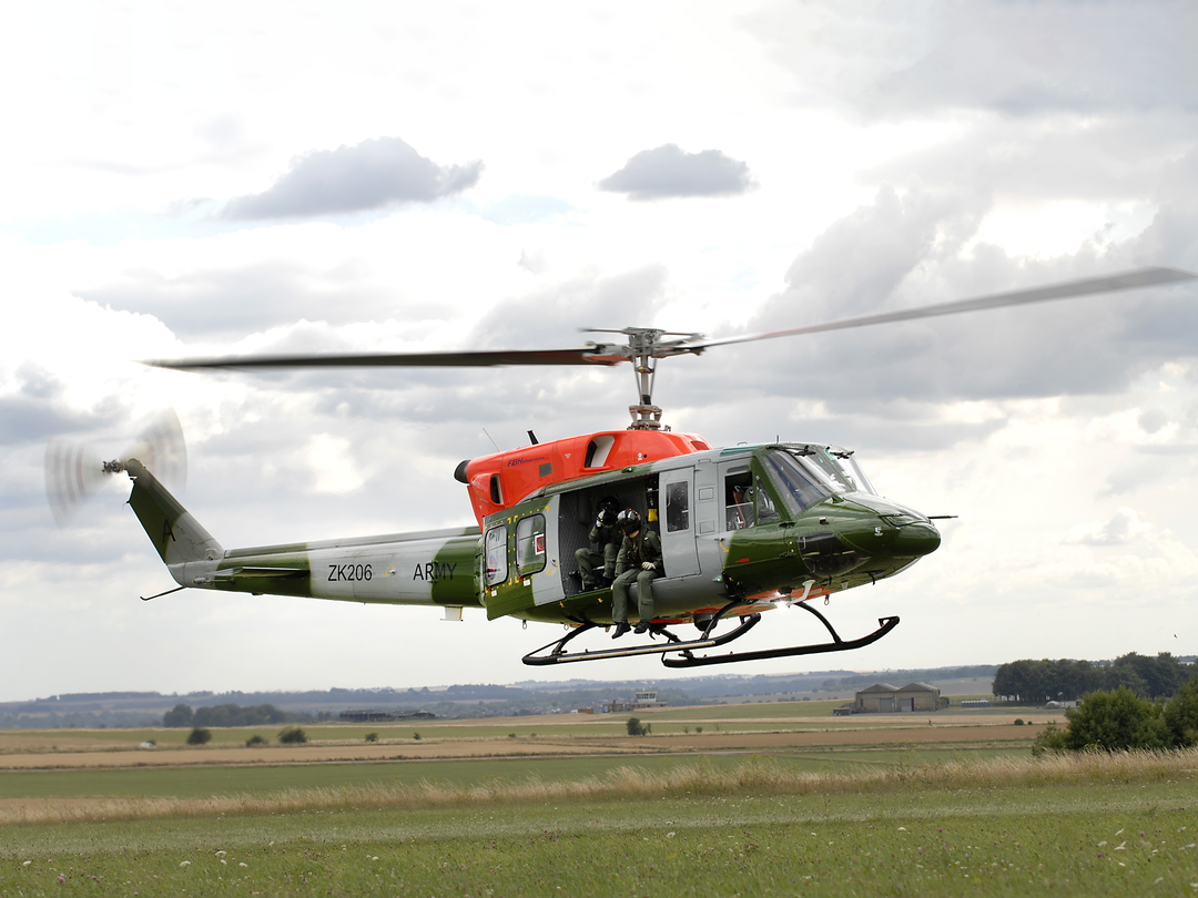 Army Air Corps Bell 212 Helicopter taking off Photo Print - British Army Posters, Prints, & Visual Artwork Hampshire Prints 6 x 4 No Frame No