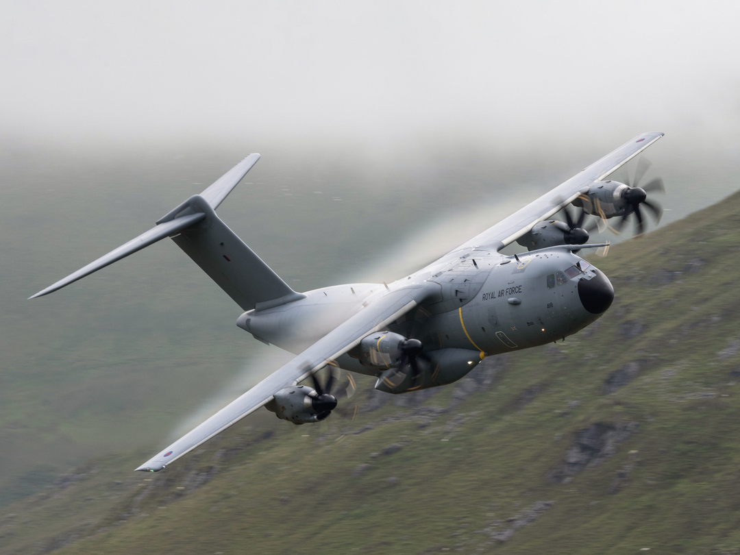 A400M Atlas RAF Fixed Wing Aircraft Mach Loop Low Level Wales Portrait June 2024 Photo Print - Posters, Prints, & Visual Artwork - by Hampshire Prints (image 1 of 9)