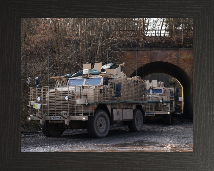 British Ridgeback vehicles Photo Print - British Army Vehicle Hampshire Prints 10 x 8 Black Frame No