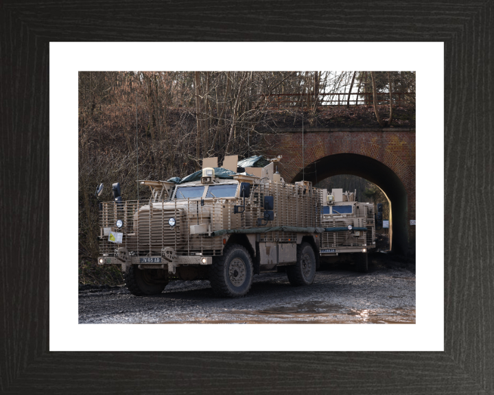 British Ridgeback vehicles Photo Print - British Army Vehicle Hampshire Prints 10 x 8 Black Frame Yes