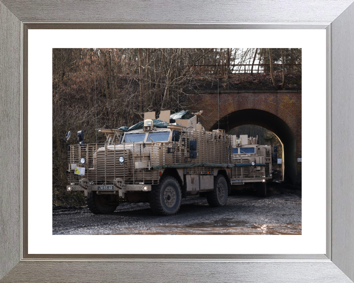 British Ridgeback vehicles Photo Print - British Army Vehicle Hampshire Prints 10 x 8 Silver Frame Yes