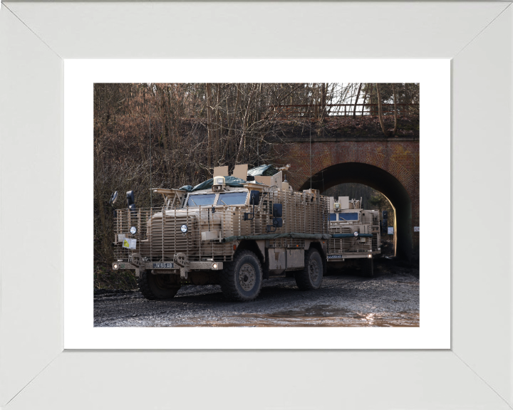 British Ridgeback vehicles Photo Print - British Army Vehicle Hampshire Prints 10 x 8 White Frame Yes