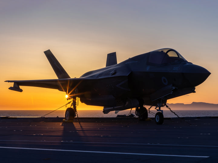 F-35B Jet at Sunset Photo Print - Royal Navy Aircraft Hampshire Prints 6 x 4 No Frame No