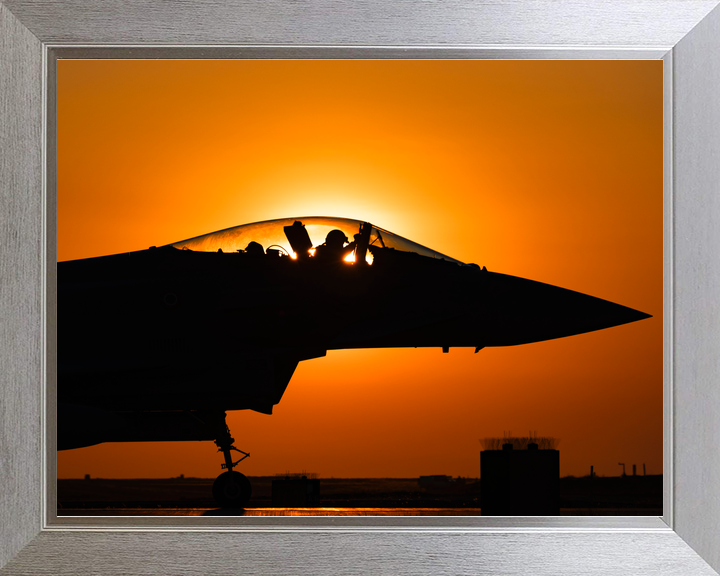 Typhoon FGR4 11 Sqn RAF Fixed Wing Aircraft Pilot Cockpit Silhouette Sunset Darwin July 2024 Photo Print - Posters, Prints, & Visual Artwork - by Hampshire Prints (image 7 of 9)