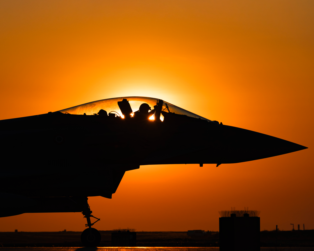 RAF Typhoon Jet cockpit Silhouette at sunset Royal Air Force Aircraft Photo Print Wall Art Aviation Decor UK Posters, Prints, & Visual Artwork Hampshire Prints 6 x 4 No Frame No