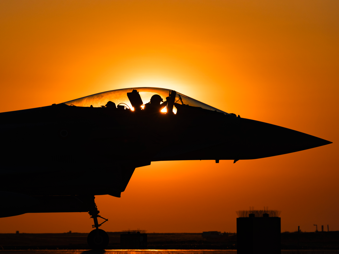 Typhoon FGR4 11 Sqn RAF Fixed Wing Aircraft Pilot Cockpit Silhouette Sunset Darwin July 2024 Photo Print - Posters, Prints, & Visual Artwork - by Hampshire Prints (image 1 of 9)