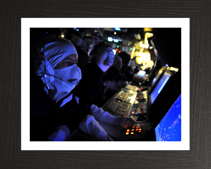 Warship Operations Room Photo Print - Royal Navy Hampshire Prints 10 x 8 Black Frame Yes