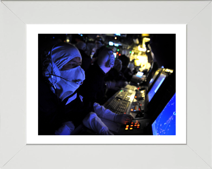Warship Operations Room Photo Print - Royal Navy Hampshire Prints 10 x 8 White Frame Yes
