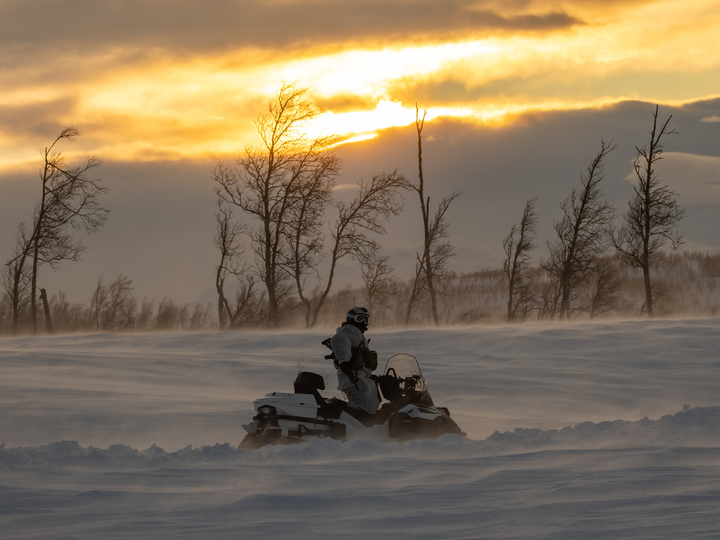 Royal Marine Commando on a Snowmobile Photo Print - SRS Hampshire Prints 6 x 4 No Frame No