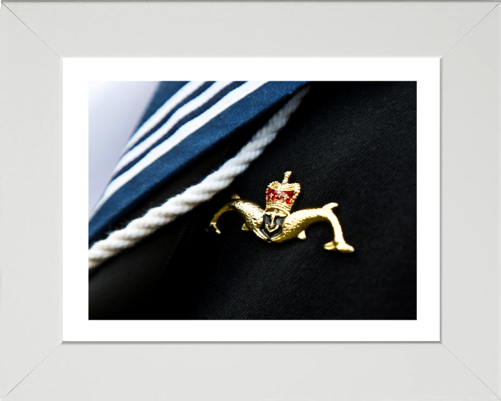 Submariner Dolphins Closeup Photo Print - Royal Navy Hampshire Prints 10 x 8 White Frame Yes