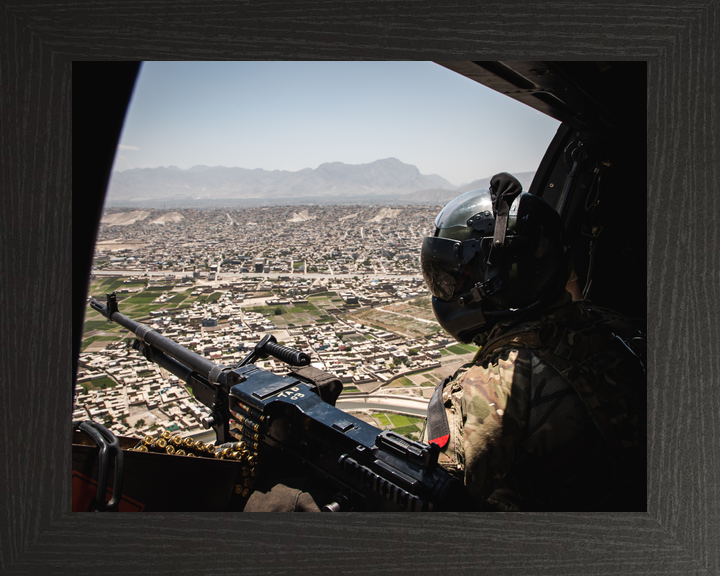 RAF Puma Door Gunner Over Kabul May 2021