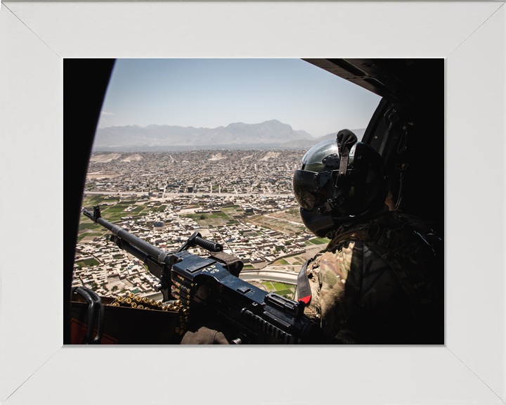 RAF Puma Door Gunner Over Kabul May 2021
