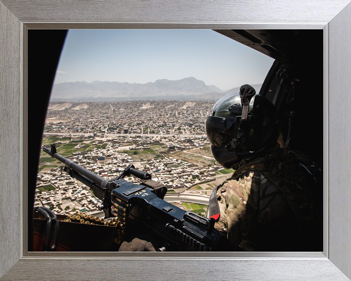 RAF Puma Door Gunner Over Kabul May 2021