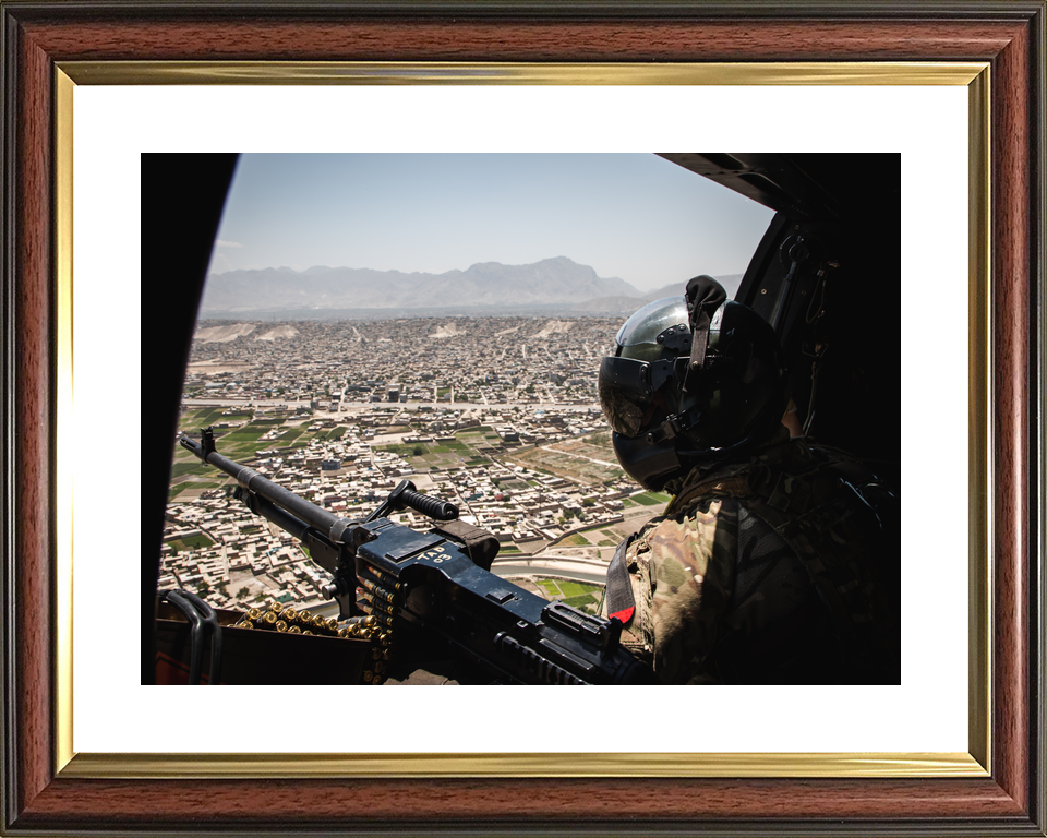 RAF Puma Door Gunner Over Kabul May 2021