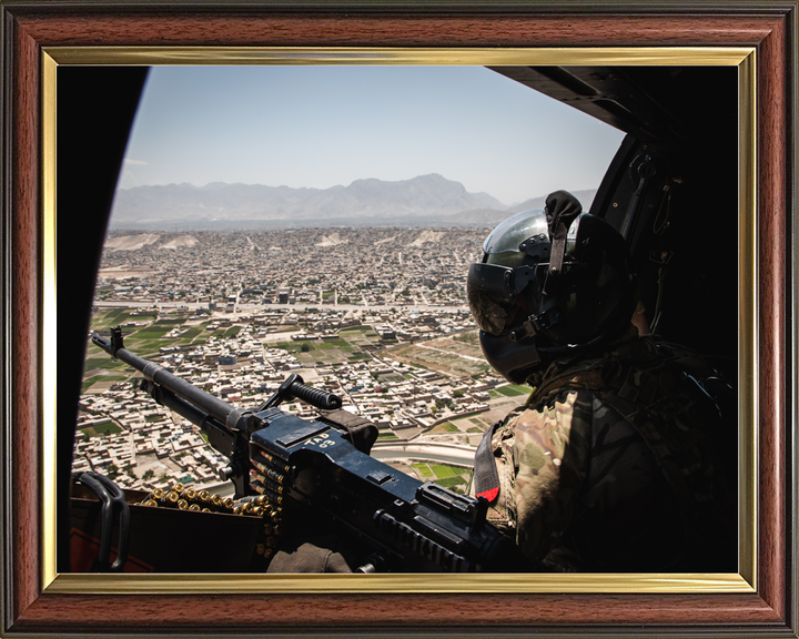 RAF Puma Door Gunner Over Kabul May 2021