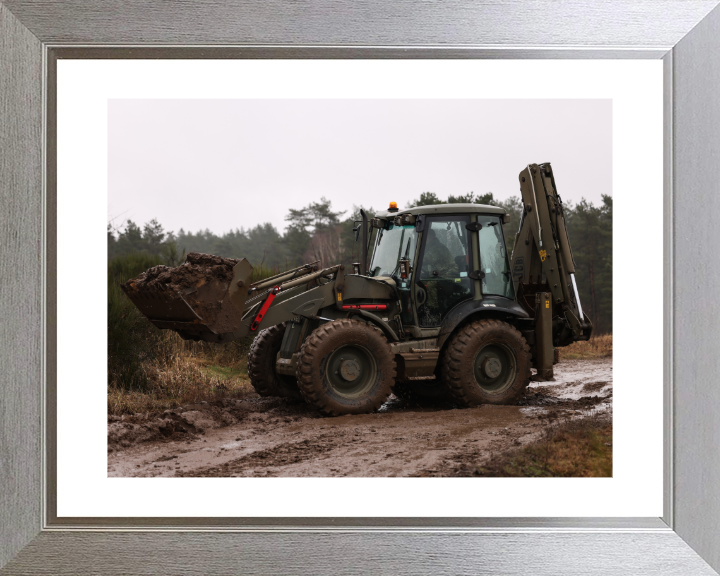 32 Engineer Regiment Tractor Photo Print - British Army Vehicle Hampshire Prints 10 x 8 Silver Frame Yes