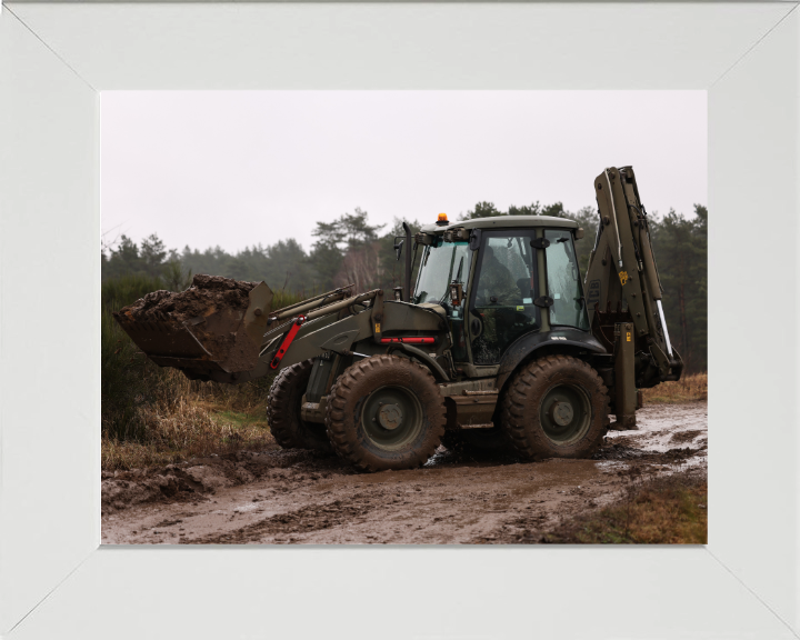 32 Engineer Regiment Tractor Photo Print - British Army Vehicle Hampshire Prints 10 x 8 White Frame No