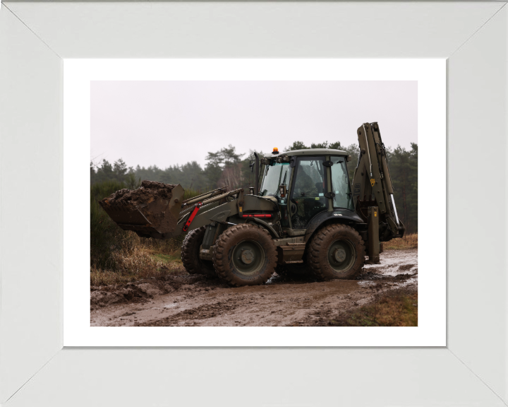 32 Engineer Regiment Tractor Photo Print - British Army Vehicle Hampshire Prints 10 x 8 White Frame Yes