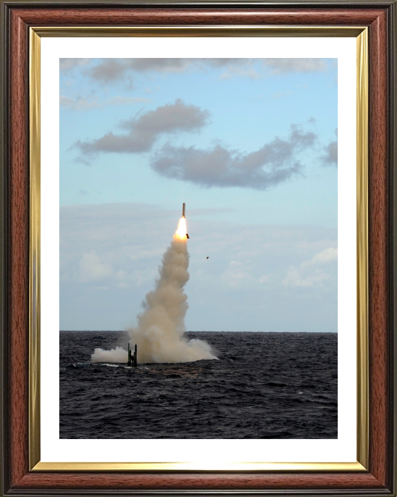Astute Class Submarine Fires a Tomahawk missile Photo Print - Royal Navy Hampshire Prints 10 x 8 Classic Frame Yes