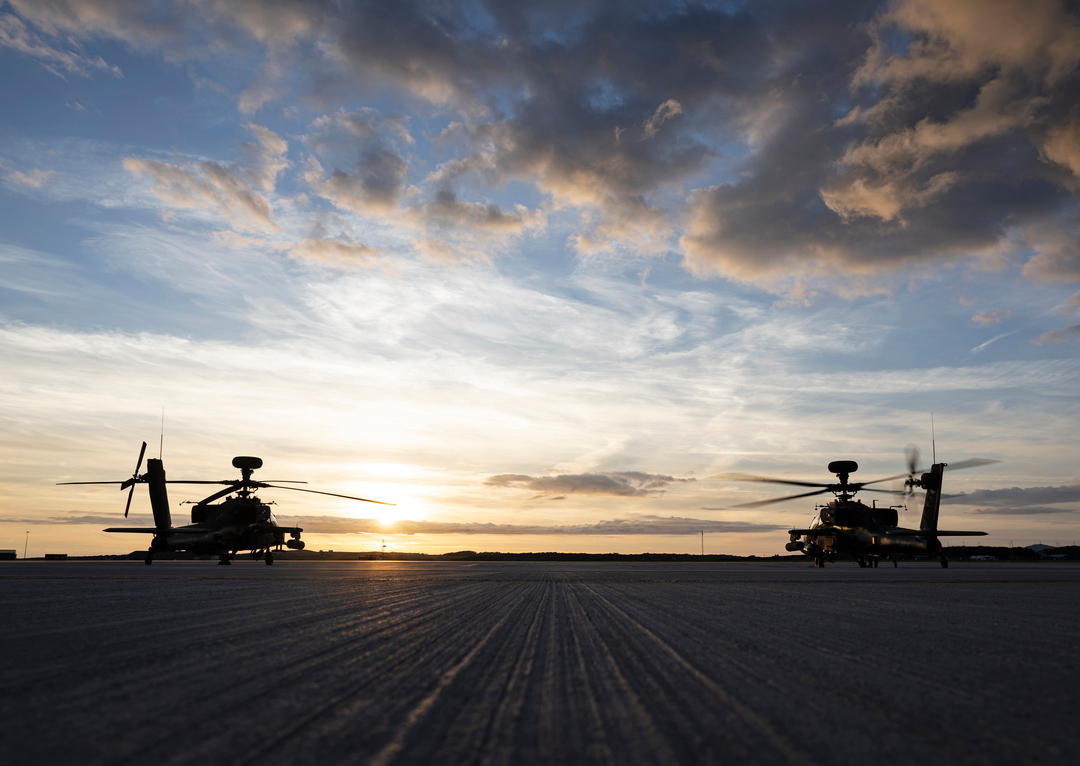 Army air Corps Apache Helicopters at sunset Photo Print - British Army Posters, Prints, & Visual Artwork Hampshire Prints 6 x 4 No Frame No