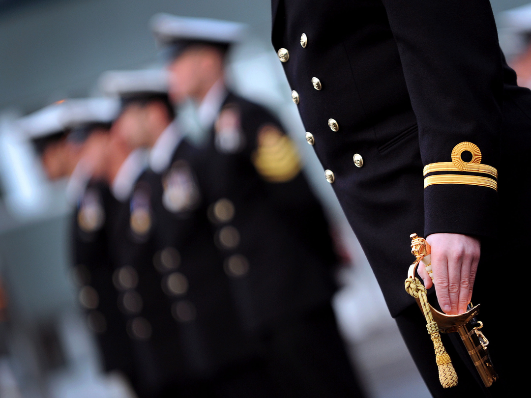 Lieutenant on parade with sword Photo Print - Royal Navy Hampshire Prints 6 x 4 No Frame No