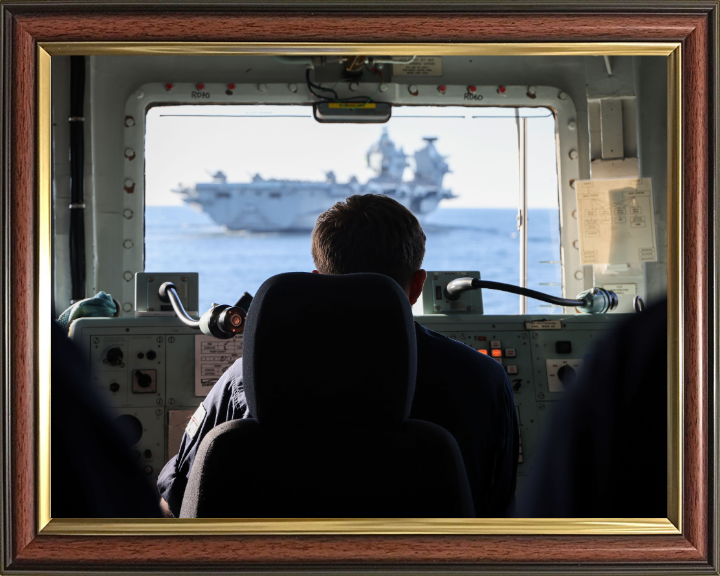 Quarter Master's view at the wheel Photo Print - Royal Navy Hampshire Prints 10 x 8 Classic Frame No